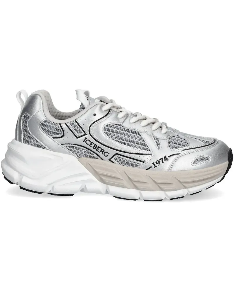 Iceberg ICB One Sneakers mit Mesh-Einsätzen - Silber Silber