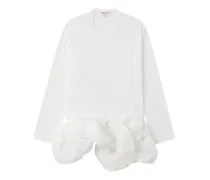 Langarmshirt mit Kontrasteinsatz - Weiß