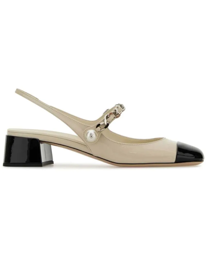 Miu Miu Pumps mit Perlen 35mm - Nude Nude