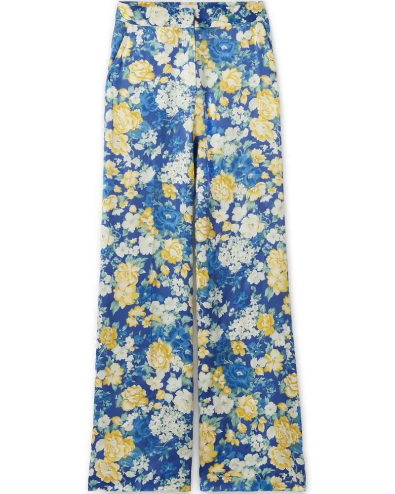 Claudie Pierlot Hose mit Blumen-Print - Blau Blau