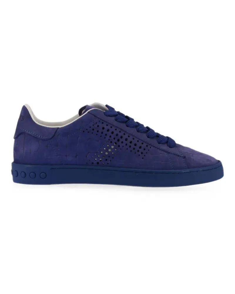 TOD'S croc-effect perforated sneakers - Blau Blau