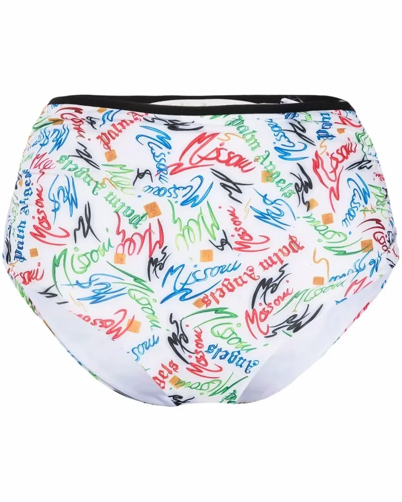 Palm Angels x Missoni Bikinihöschen mit Logo - Weiß Weiß