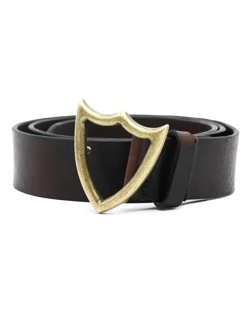 HTC Hollywood Trading Company shield leather belt - Braun Braun
