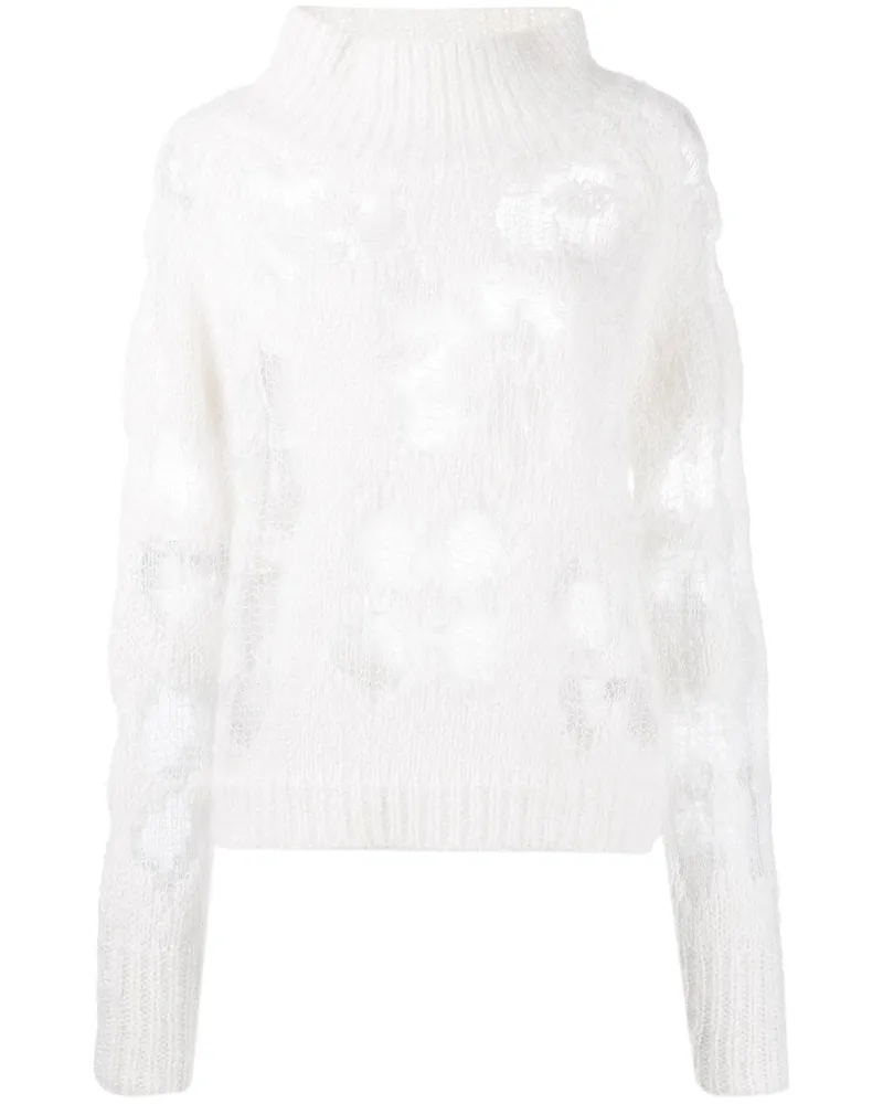 Cecilie Bahnsen Pullover in Distressed-Optik Weiß