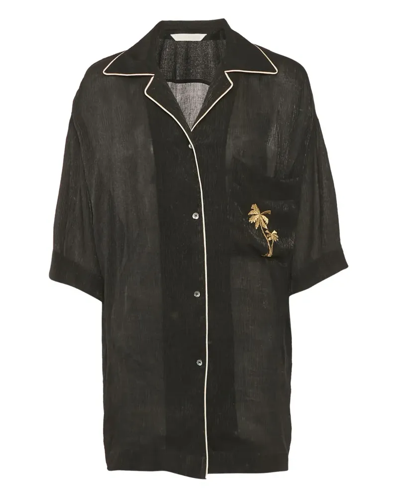 Palm Angels embroidered shirt - Schwarz Schwarz