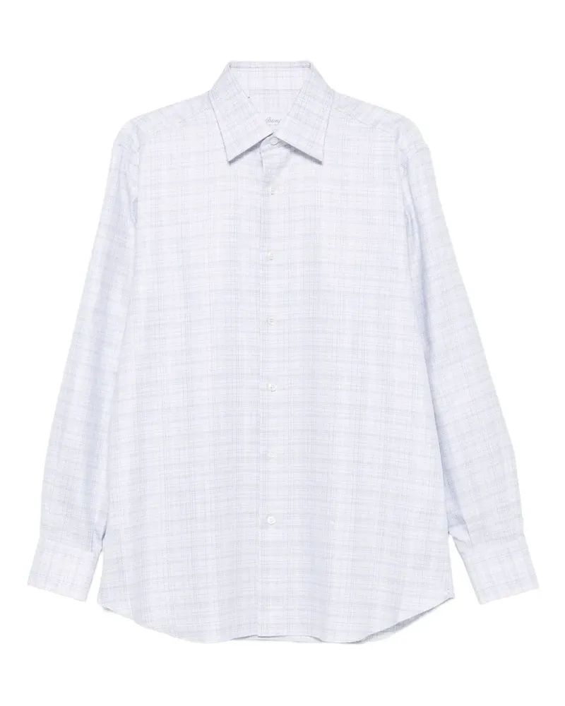 Brioni Kariertes Hemd - Weiß Weiß