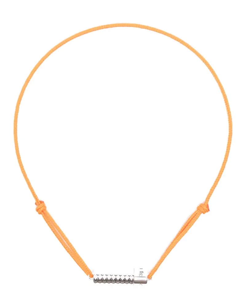 Le Gramme Guilloché cord bracelet - Orange Orange