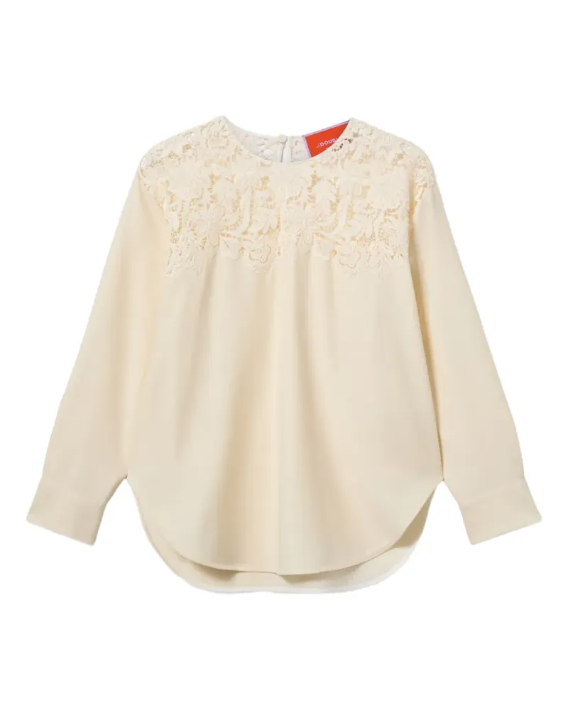 La DoubleJ Bluse mit Glanzoptik - Nude Nude