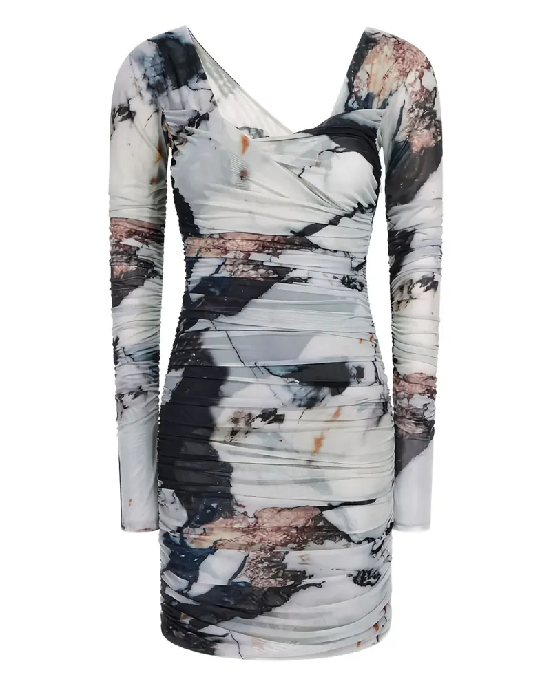 Roberto Cavalli Minikleid mit marmoriertem Print - Schwarz Schwarz