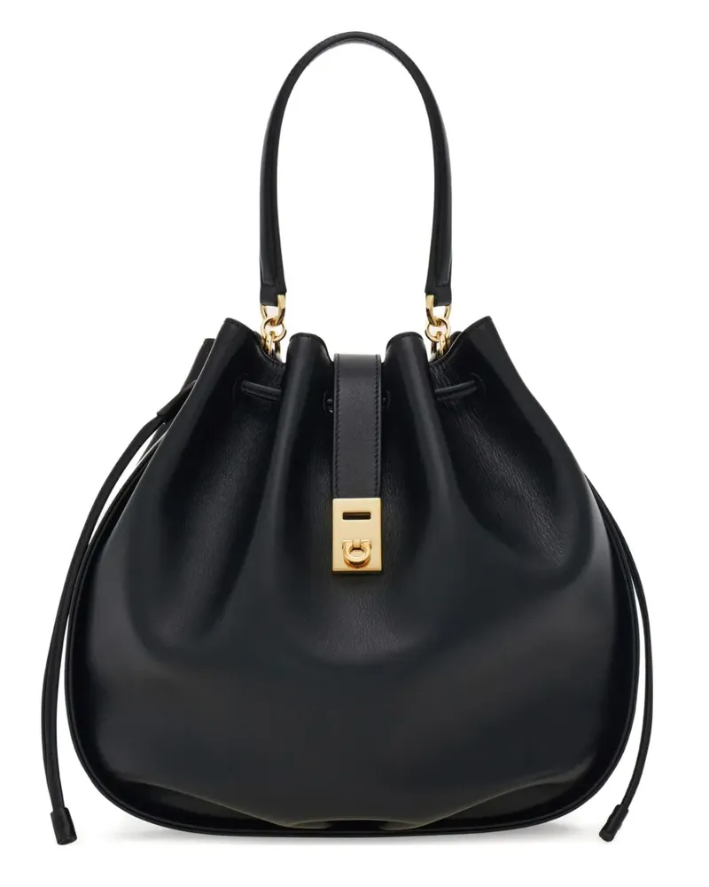 Ferragamo Hug Beuteltasche mit Kordelzug - Schwarz Schwarz