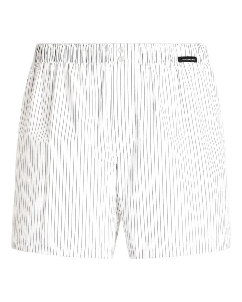 Dolce & Gabbana Gestreifte Boxershorts - Weiß Weiß