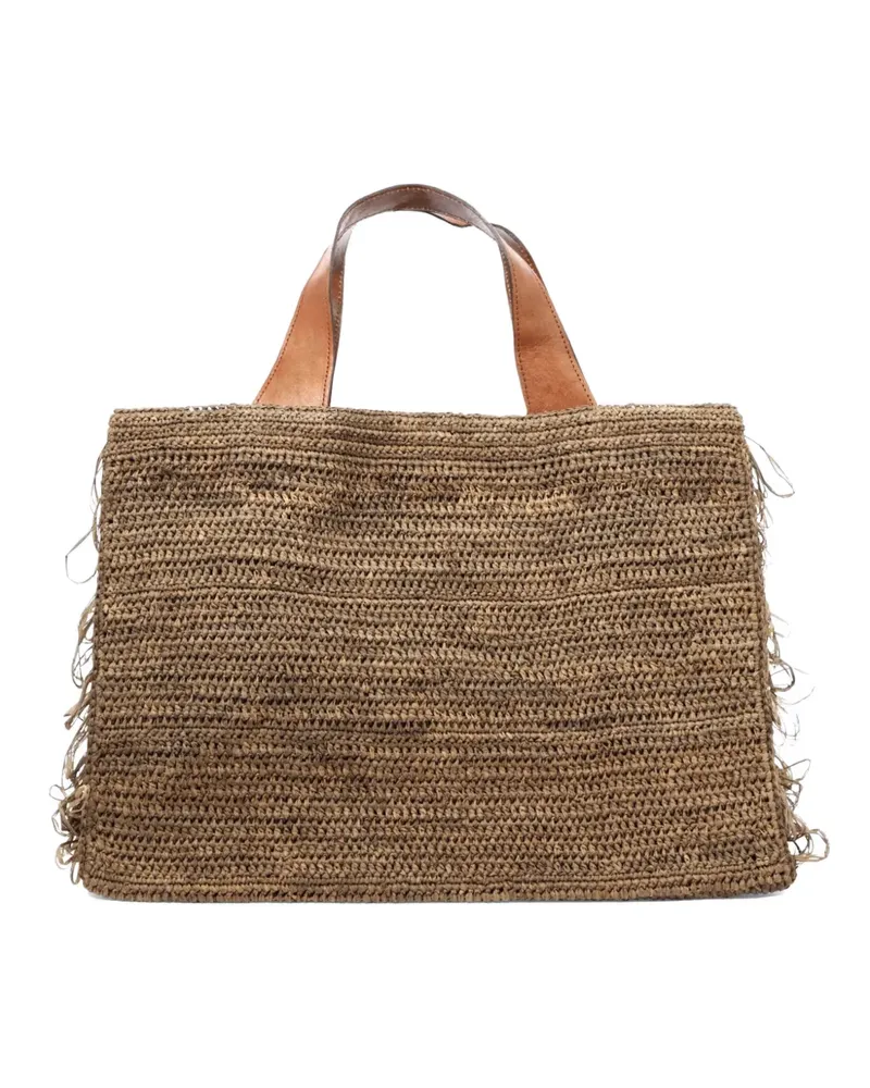 IBELIV Onja fringed raffia tote bag - Braun Braun