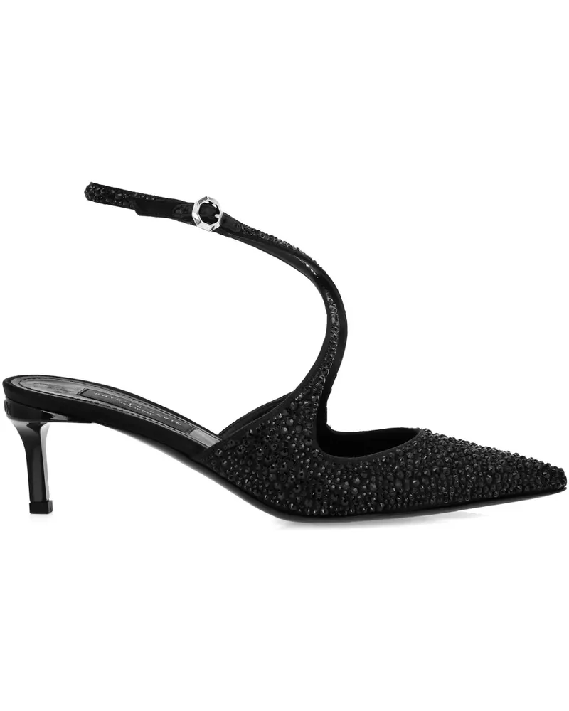 Philipp Plein Slingback-Pumps mit Strass 55mm - Schwarz Schwarz