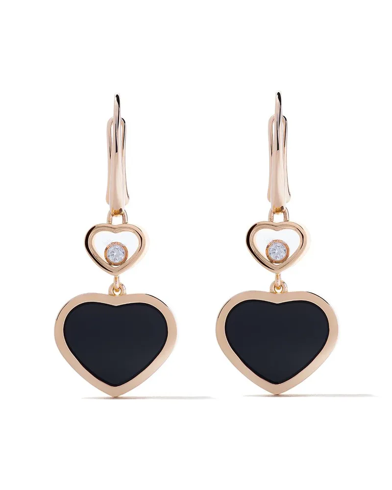 Chopard 18kt 'Happy Hearts' Rotgoldohrringe mit Diamant - Rosa Rosa