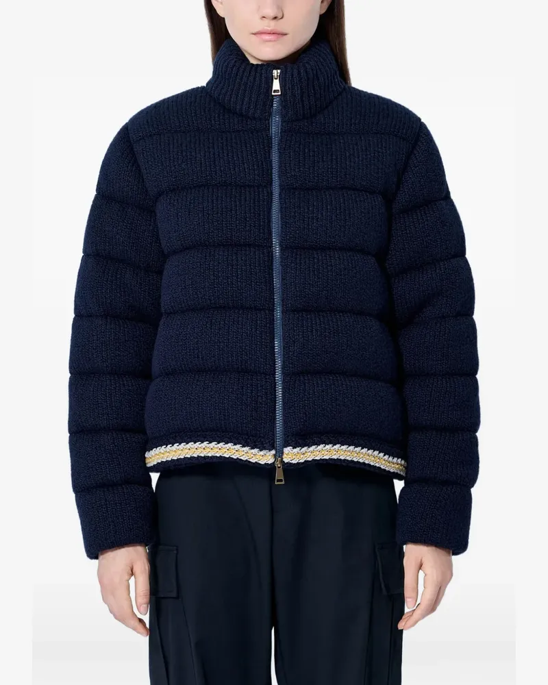 Moncler Gestrickte Jacke mit Dauneneinsätzen - Blau Blau