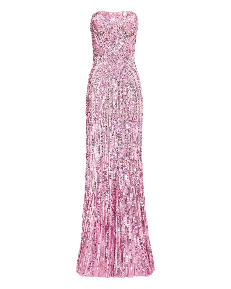 Jenny Packham Trägerloses Kleid mit Pailletten - Rosa Rosa