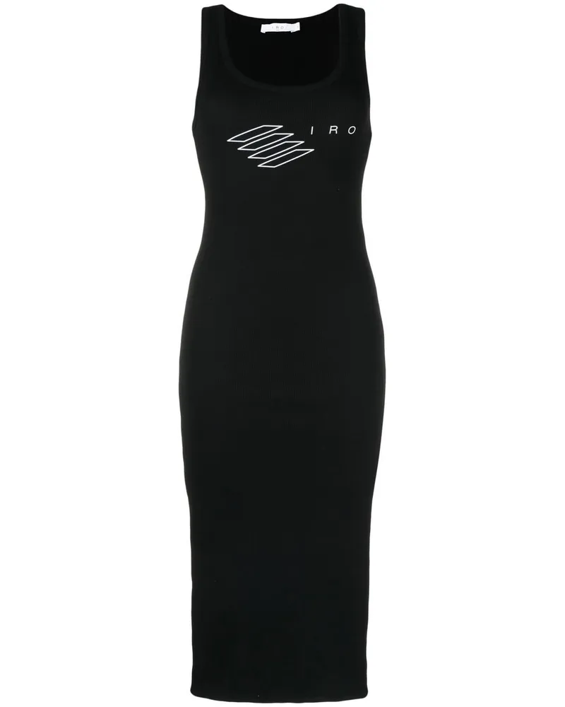 IRO Kleid mit Logo-Print - Schwarz Schwarz