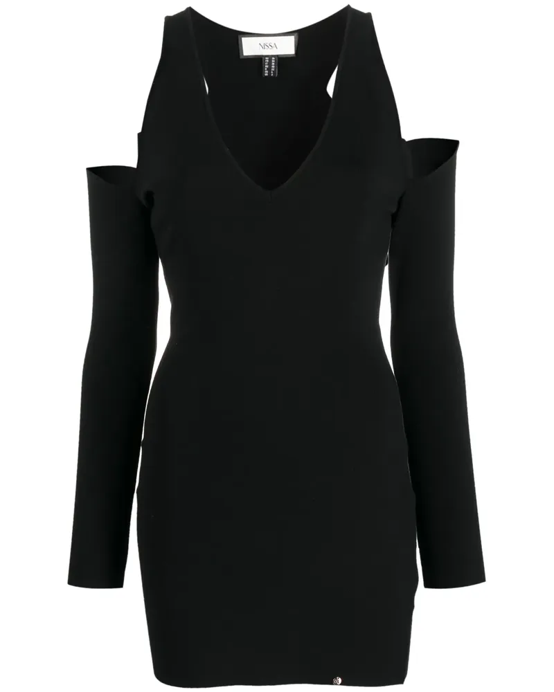 NISSA Schulterfreies Minikleid - Schwarz Schwarz
