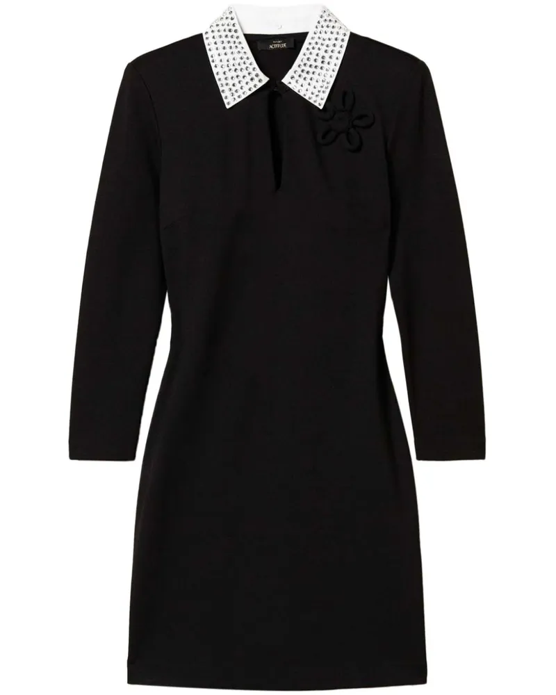 Twin-Set Minikleid mit Strass - Schwarz Schwarz