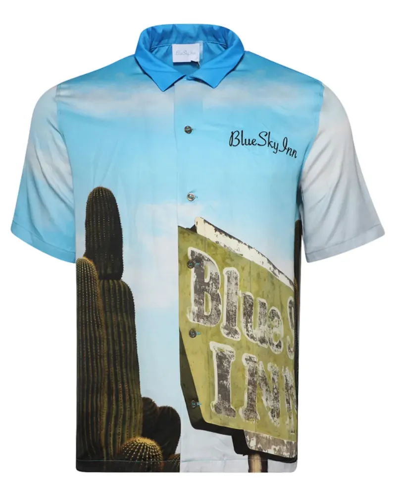 Blue Sky Inn Cactus Hemd - Blau Blau