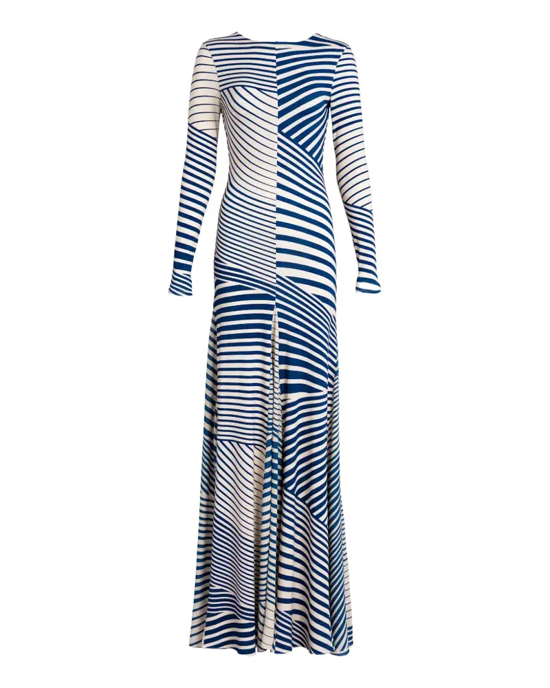 Silvia Tcherassi Basia striped maxi dress - Blau Blau