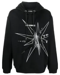 Les Hommes Hoodie mit Stern-Print Schwarz