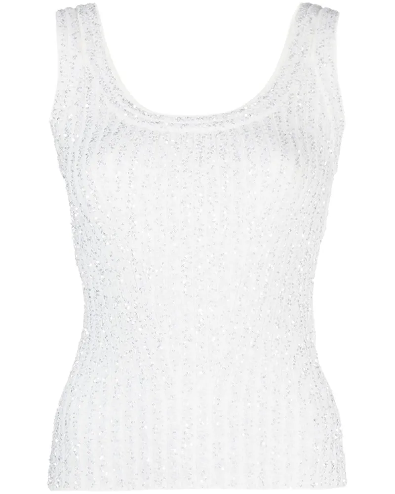 Missoni Top mit Pailletten - Weiß Weiß