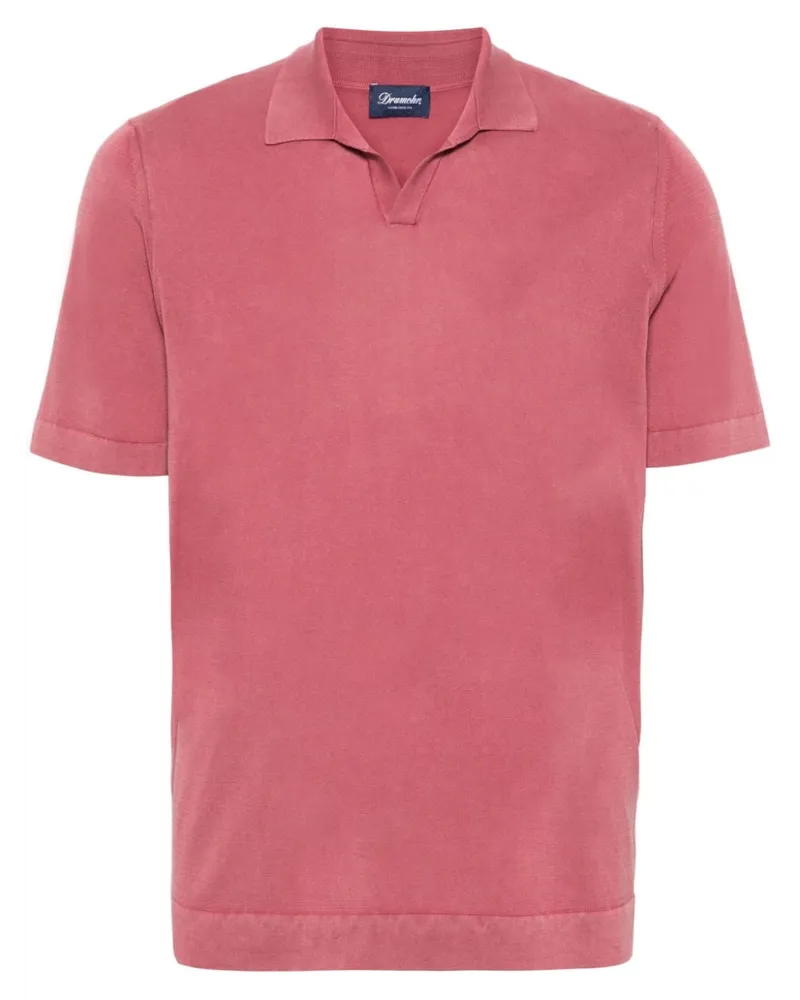 Drumohr  Fein gestricktes Poloshirt Pink