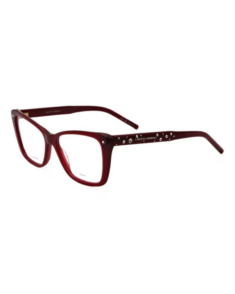 Carolina Herrera New York crystal-embellished rectangle-frame glasses - Rot Rot
