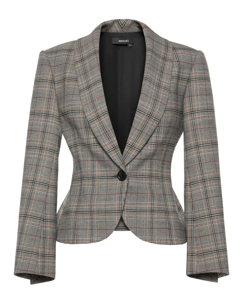 ANOUKI check-pattern blazer - Grau Grau