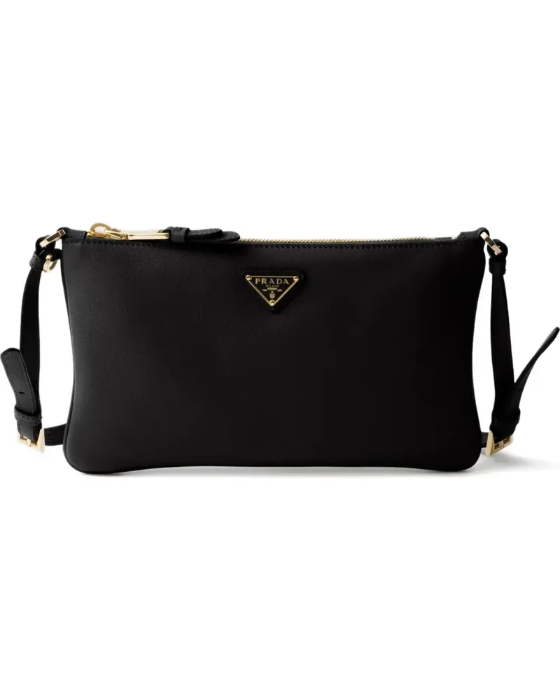 Prada Umhängetasche mit Logo - Schwarz Schwarz