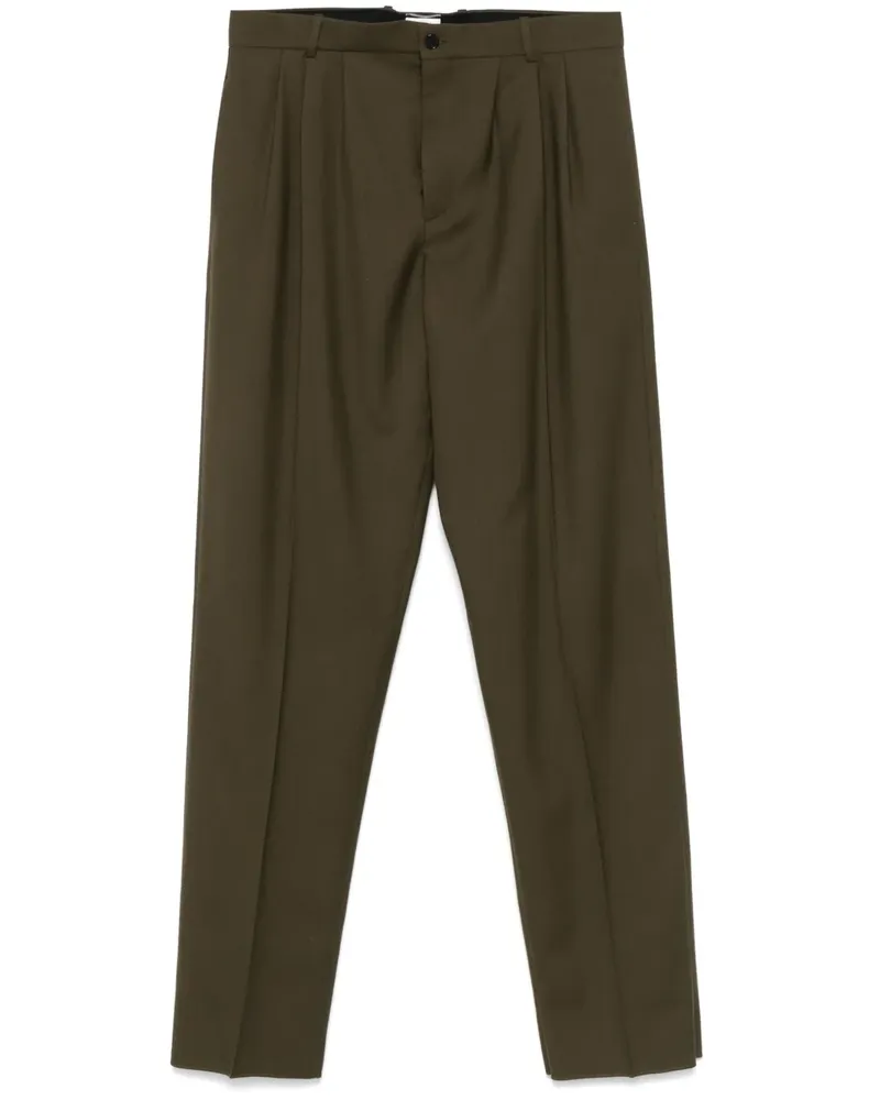 Saint Laurent Hose aus Wollgabardine - Grün Grün