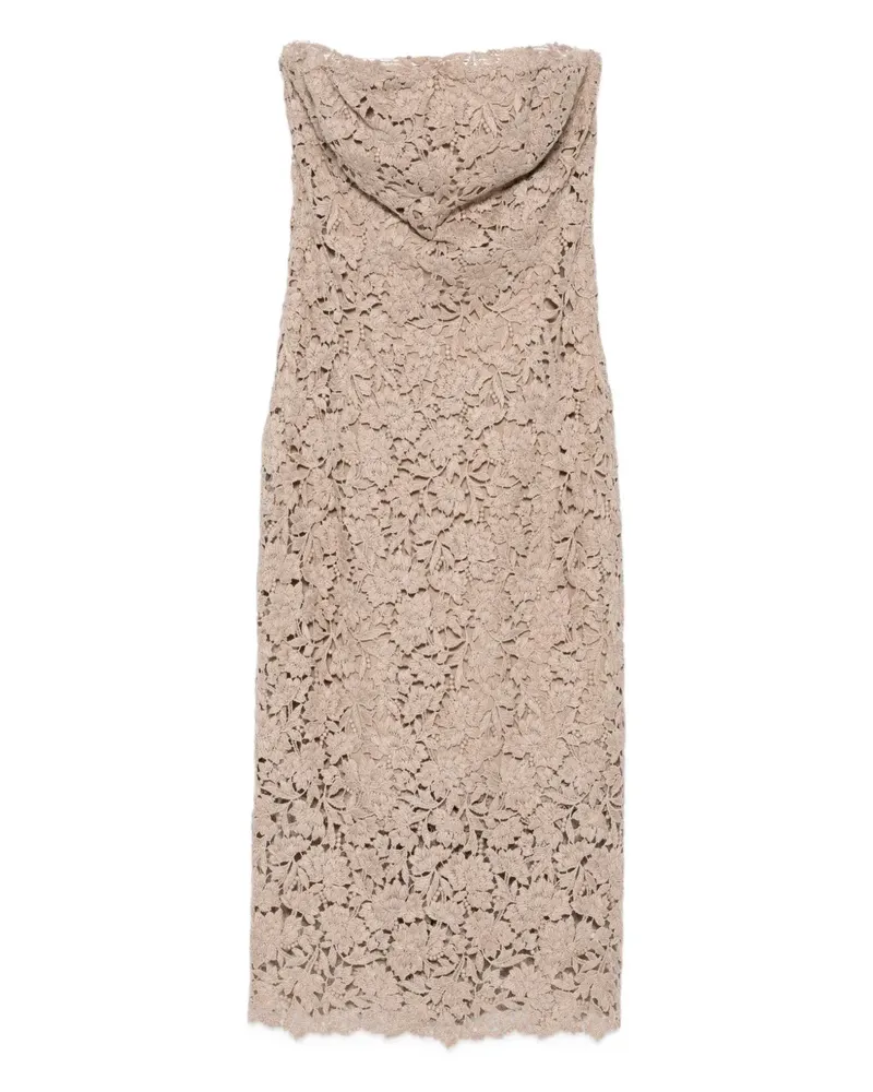Ermanno Scervino Minikleid aus Spitze mit Blumenmuster - Nude Nude