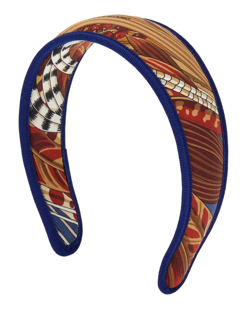 Ferragamo Rooster-print headband - Braun Braun