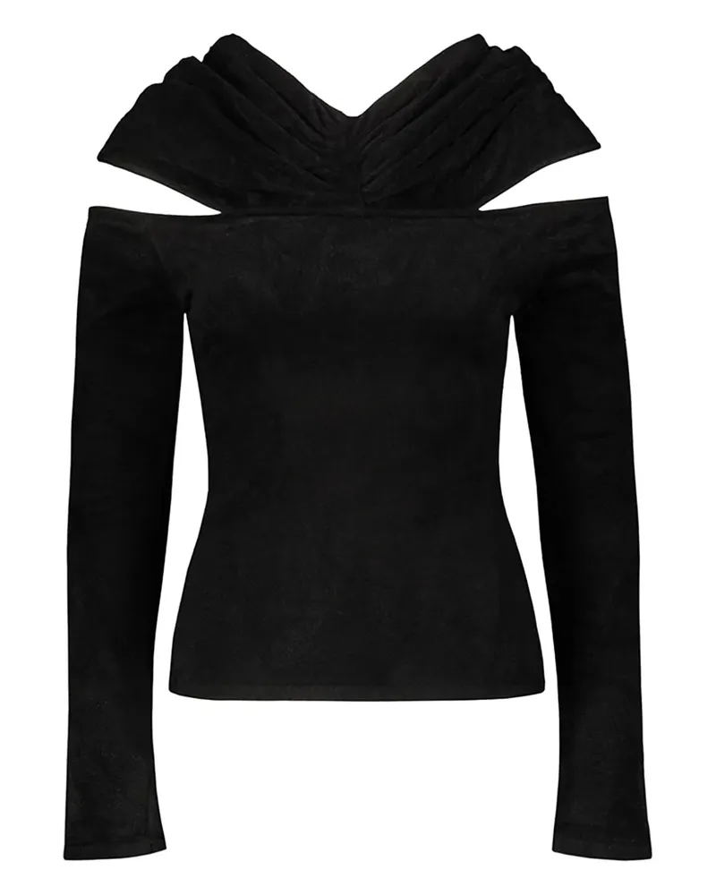 Alexandre Vauthier Geripptes Rollkragenoberteil - Schwarz Schwarz