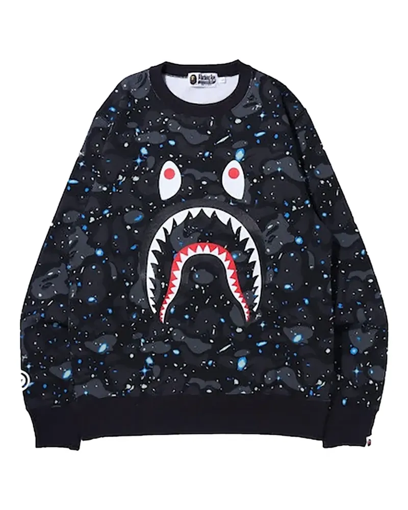 BAPE Space Camo Shark Rundhalsausschnitt - Schwarz Schwarz