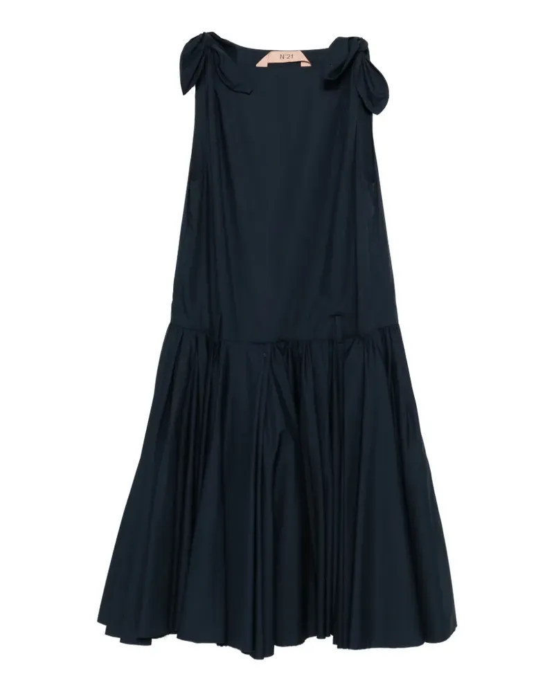 N° 21 Gerafftes Kleid mit Schleifenverschluss - Blau Blau