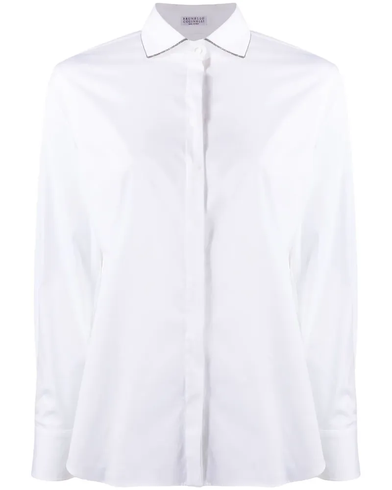 Brunello Cucinelli Hemd mit Ketten - Weiß Weiß