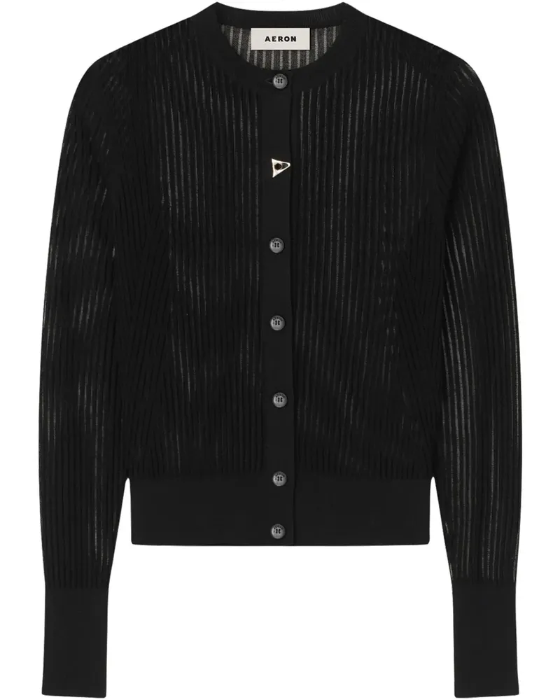 AERON Cardigan aus Mesh - Schwarz Schwarz