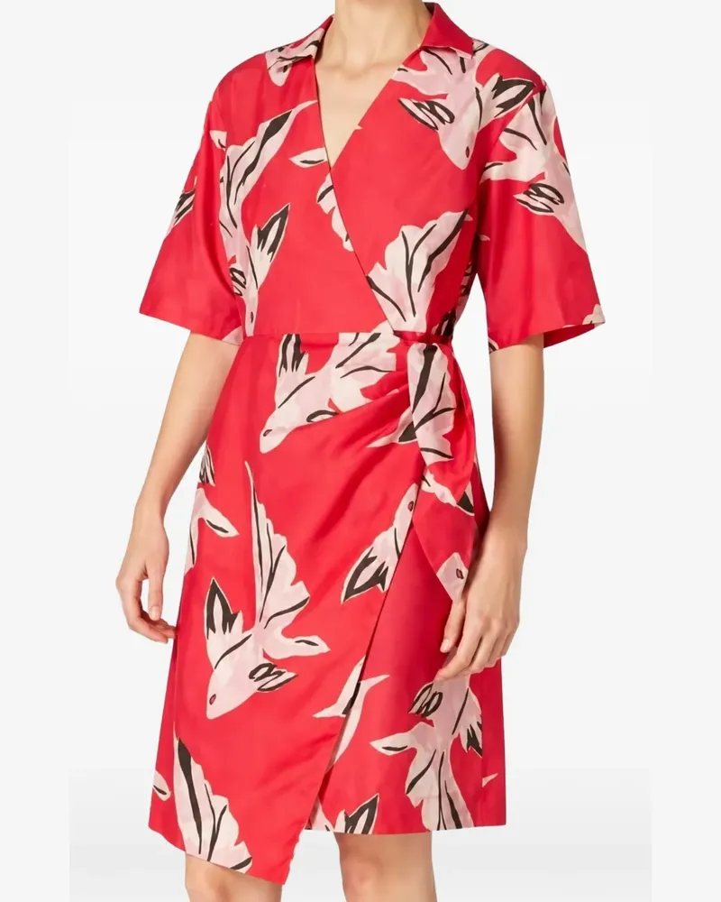 Paul Smith graphic-print wrap mini dress - Rot Rot