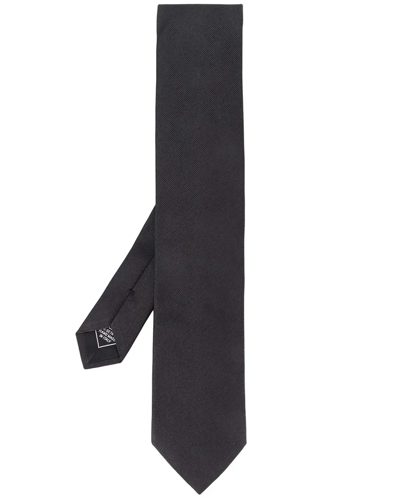 Brioni Spitz zulaufende Krawatte - Schwarz Schwarz