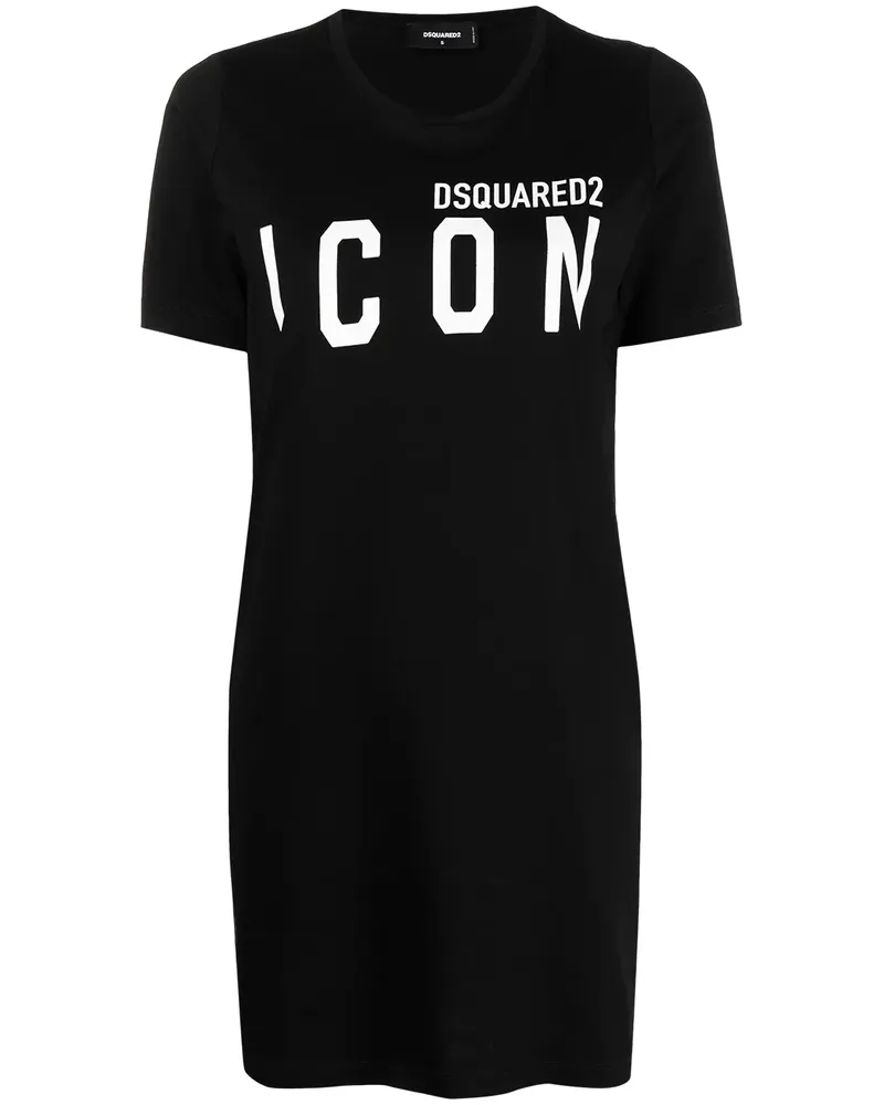 Dsquared2 T-Shirtkleid mit Logo-Print - Schwarz Schwarz