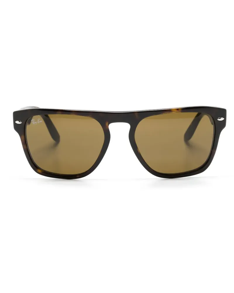 Ray Ban Eckige Sonnenbrille in Schildpattoptik - Braun Braun
