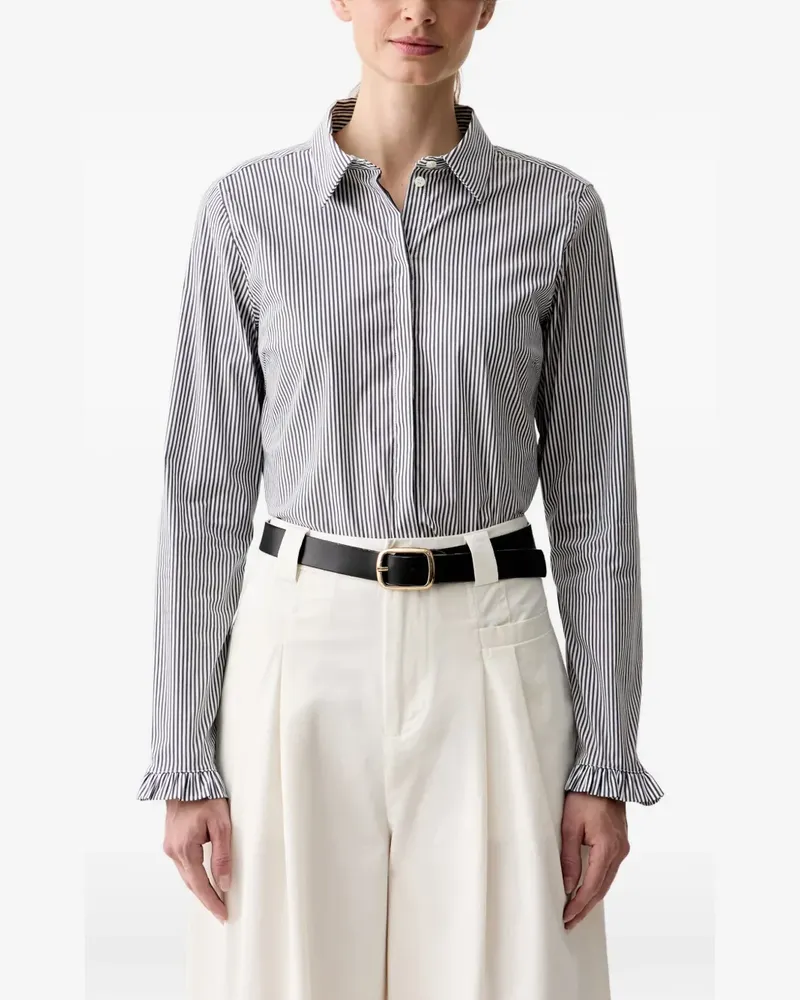 Mos Mosh MMMattie Flip striped ruffle-cuff shirt - Blau Blau