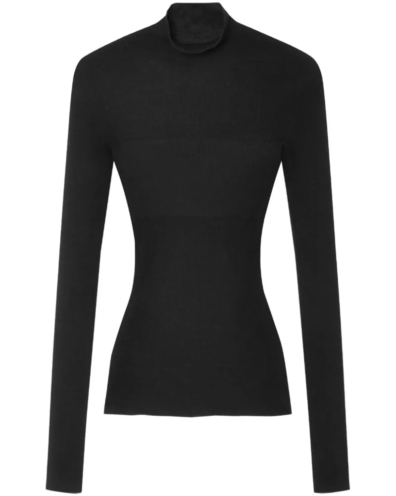 Versace Geripptes Strickoberteil - Schwarz Schwarz