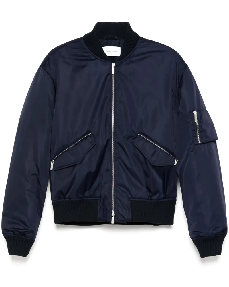 Ferragamo Bomberjacke mit Reißverschluss - Blau Blau