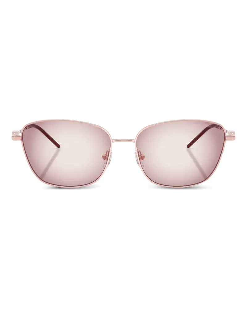 Emporio Armani Eckige Sonnenbrille mit Logo-Schild - Rosa Rosa