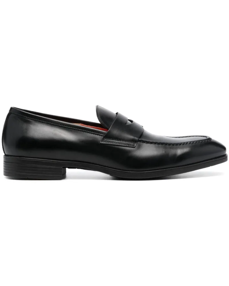 Santoni Penny-Loafer mit Glanzoptik - Schwarz Schwarz