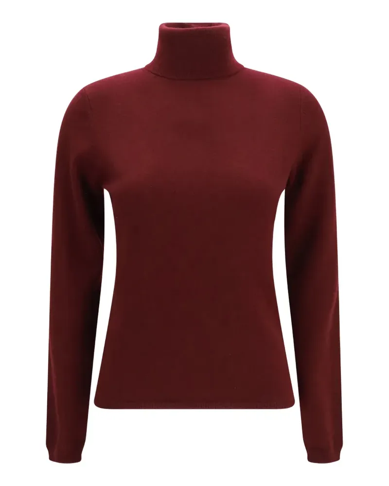 ALLUDE Rollkragenpullover mit geripptem Besatz - Rot Rot