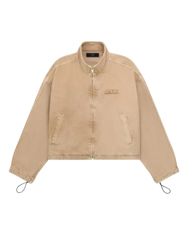 Amiri Jeansjacke mit Logo-Stickerei - Nude Nude